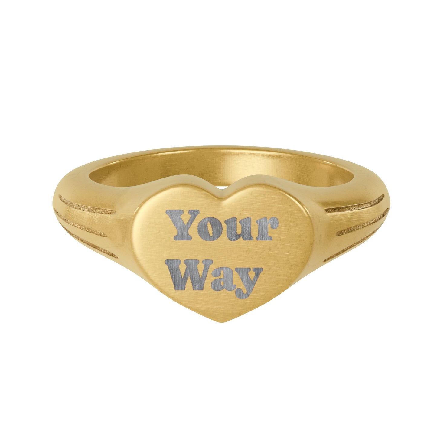 Heart Signet Ring | Personalized Engraved Stainless Steel Heart Ring