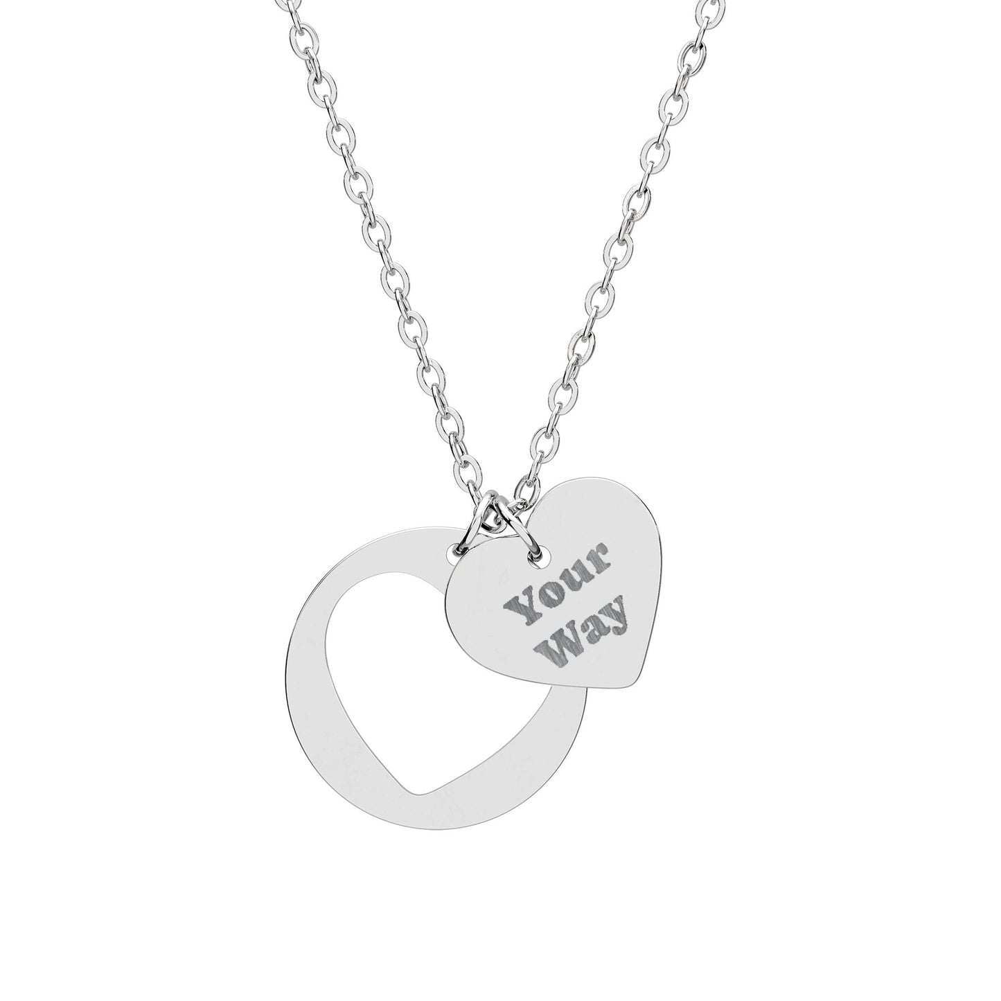Engravable Heart Cutout Necklace