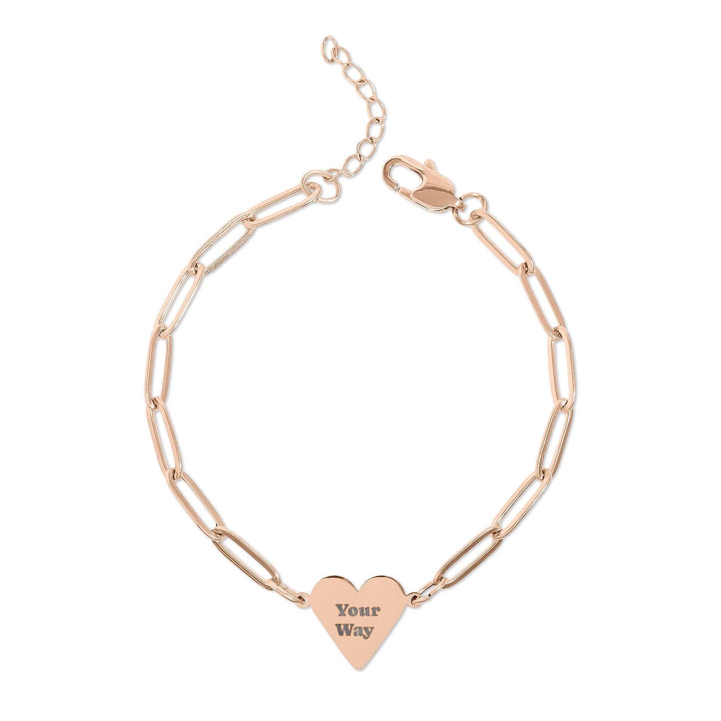 Engravable Paperclip Heart Bracelet | Personalized Name or Message