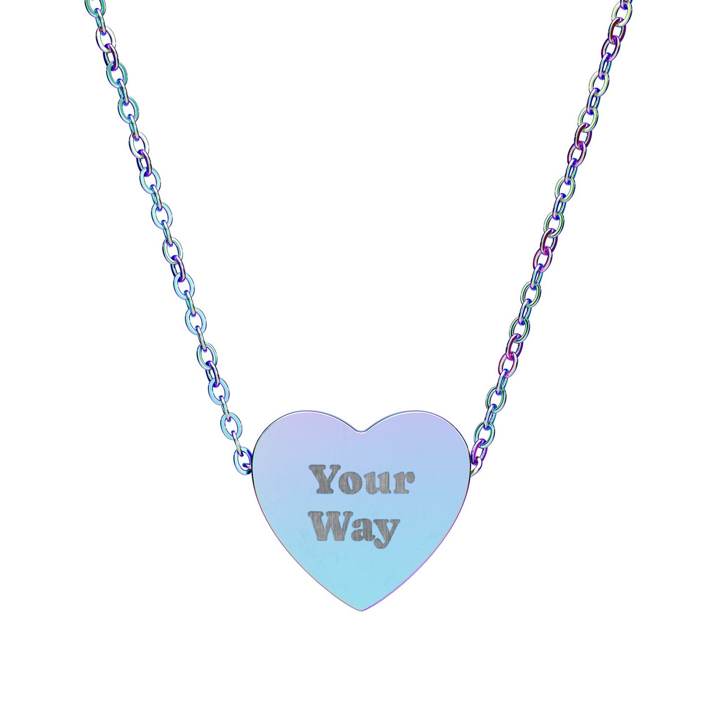 Engravable Heart Necklace | Personalized "Your Way" Pendant