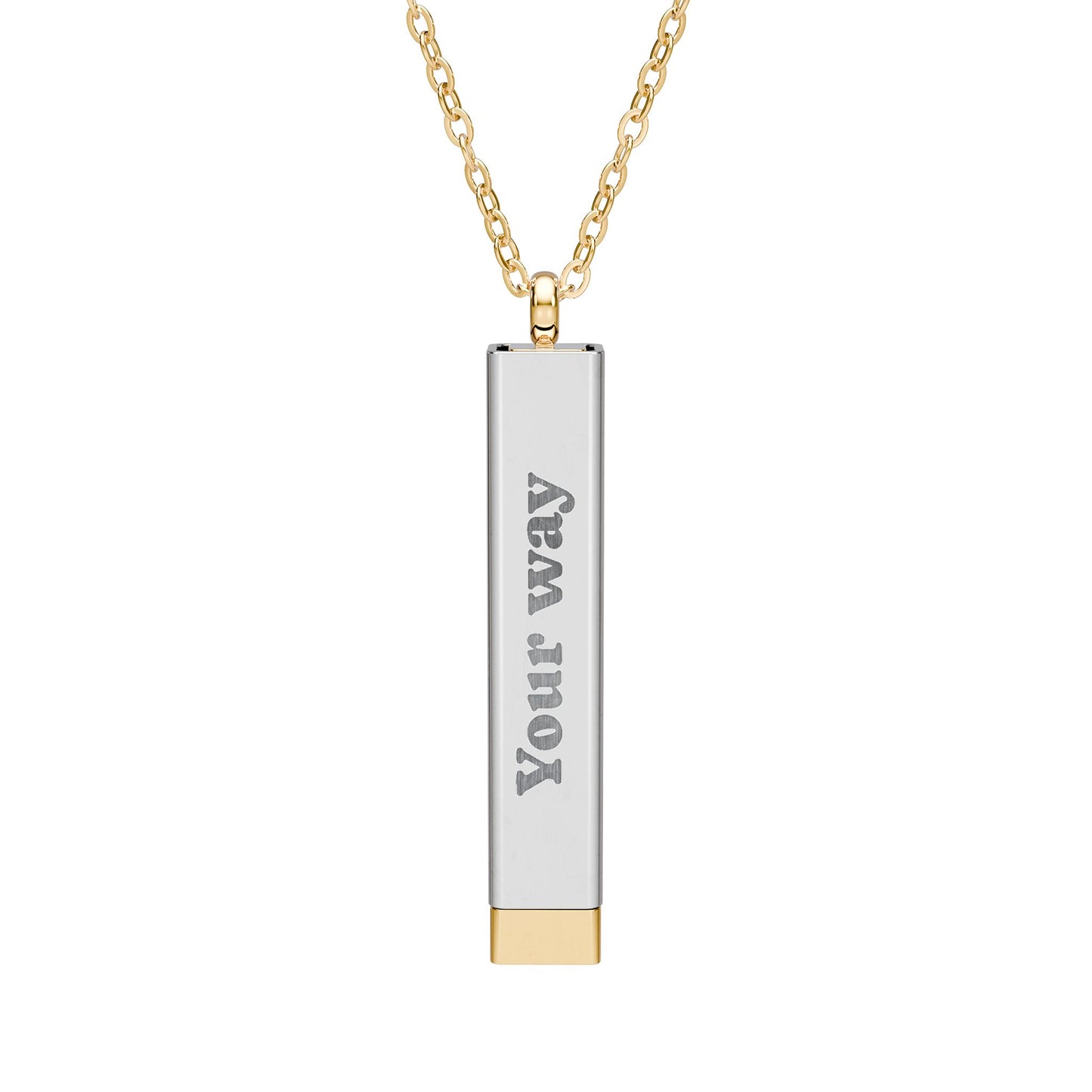 Engravable Sliding Bar Necklace | Hidden Message Personalized Pendant