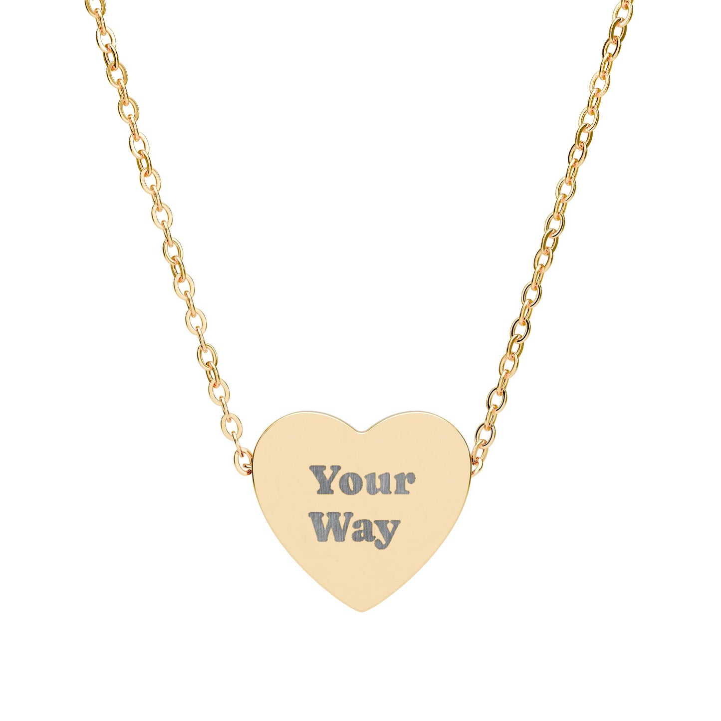 Engravable Heart Necklace | Personalized "Your Way" Pendant