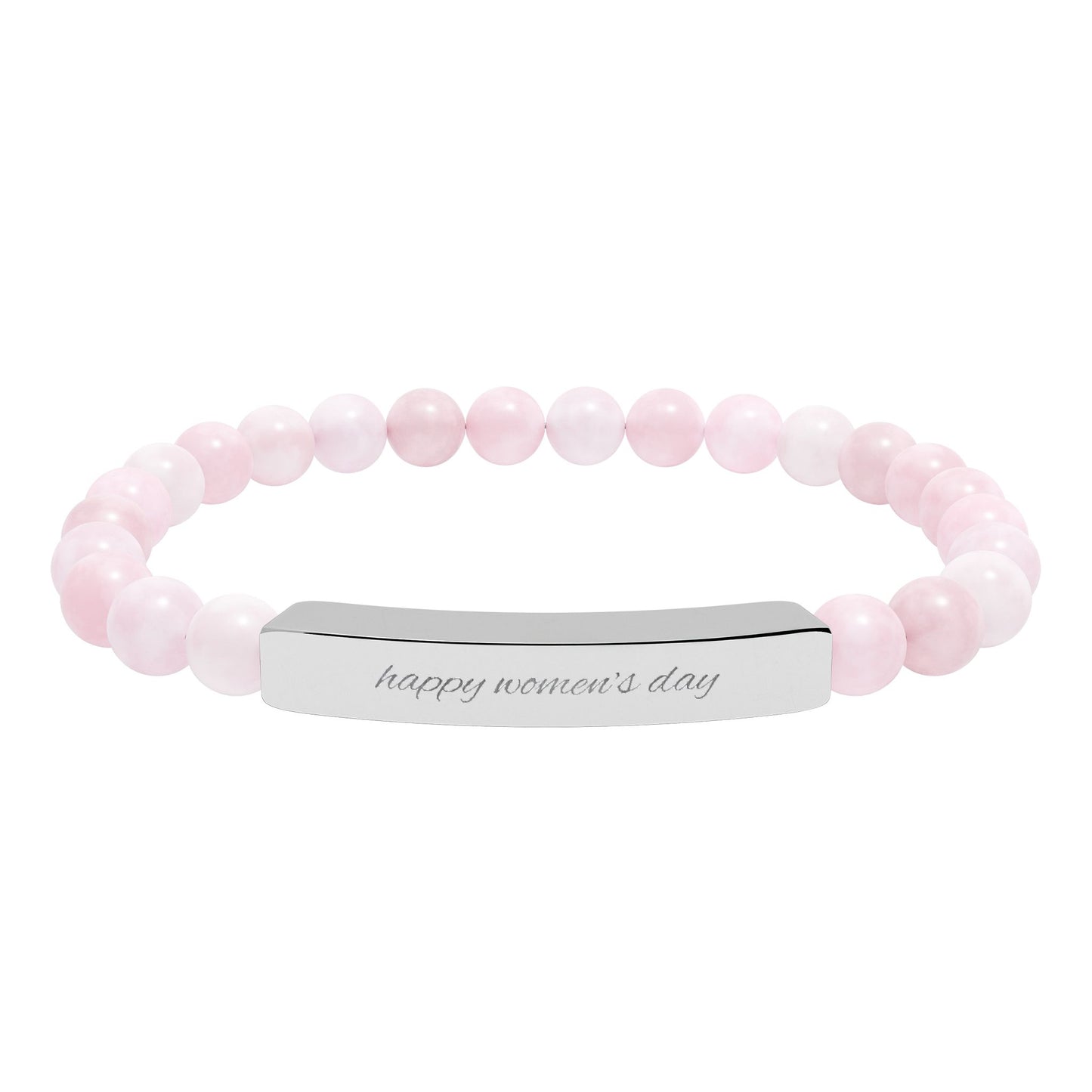 Engravable Natural Stone Bead Bracelet