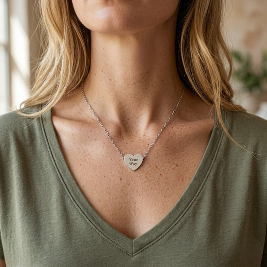 Engravable Heart Necklace | Personalized "Your Way" Pendant