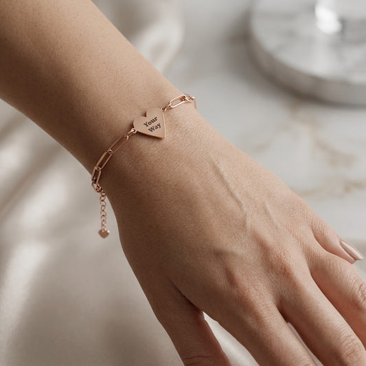 Engravable Paperclip Heart Bracelet | Personalized Name or Message