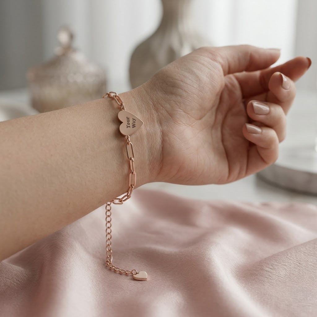 Engravable Paperclip Heart Bracelet | Personalized Name or Message