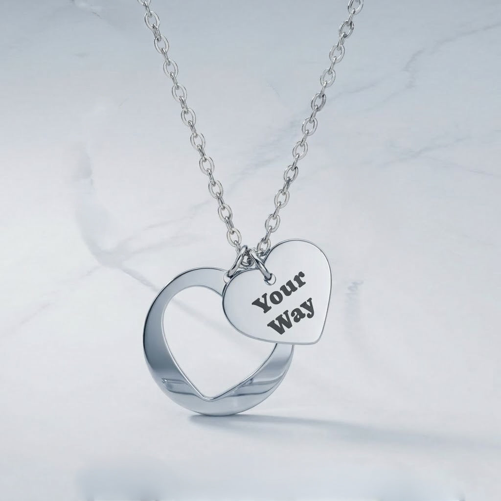 Engravable Heart Cutout Necklace
