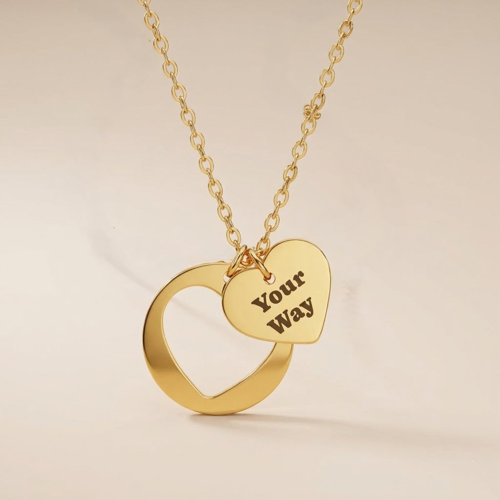 Engravable Heart Cutout Necklace