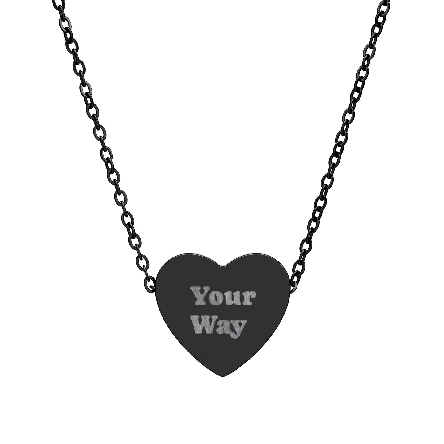 Engravable Heart Necklace | Personalized "Your Way" Pendant