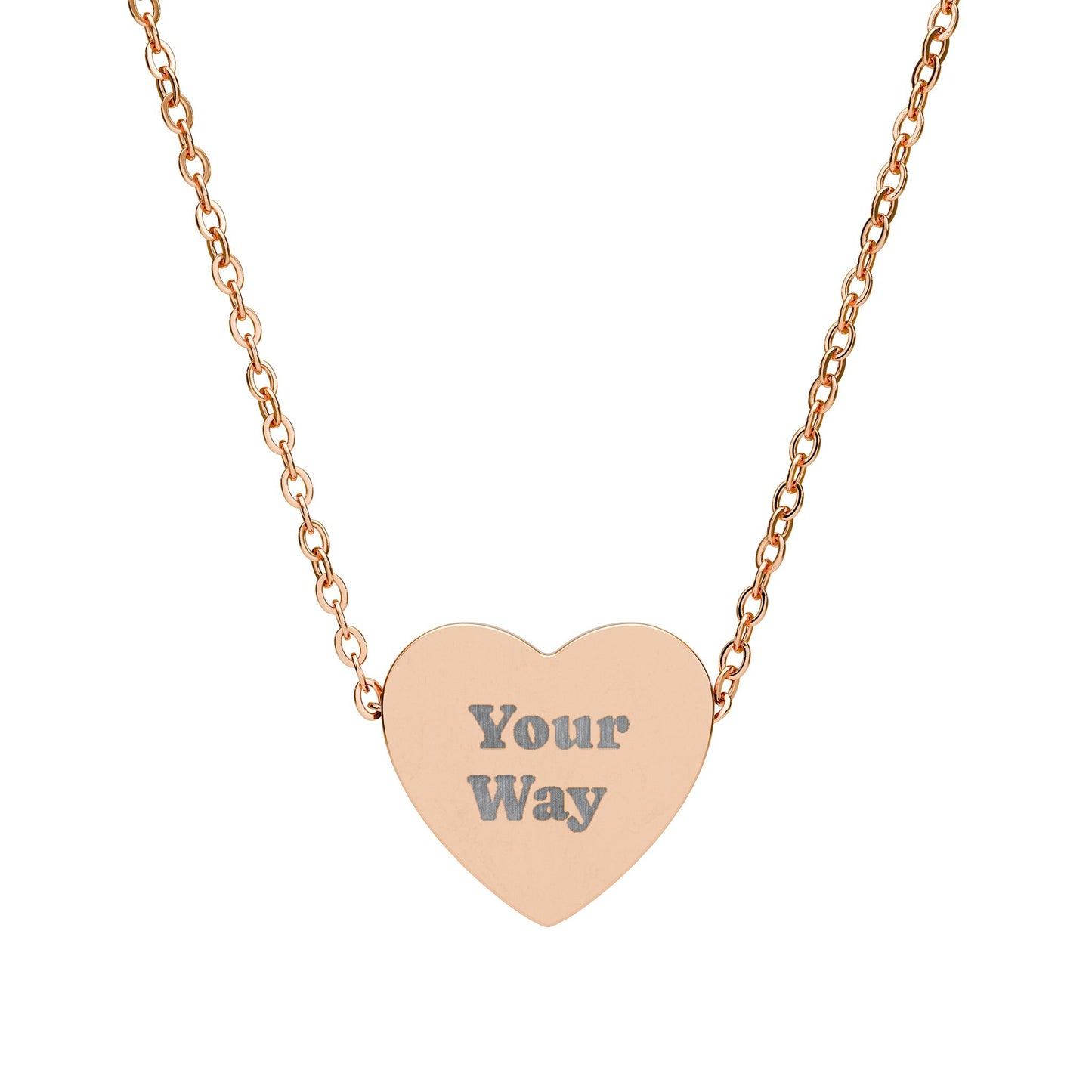 Engravable Heart Necklace | Personalized "Your Way" Pendant