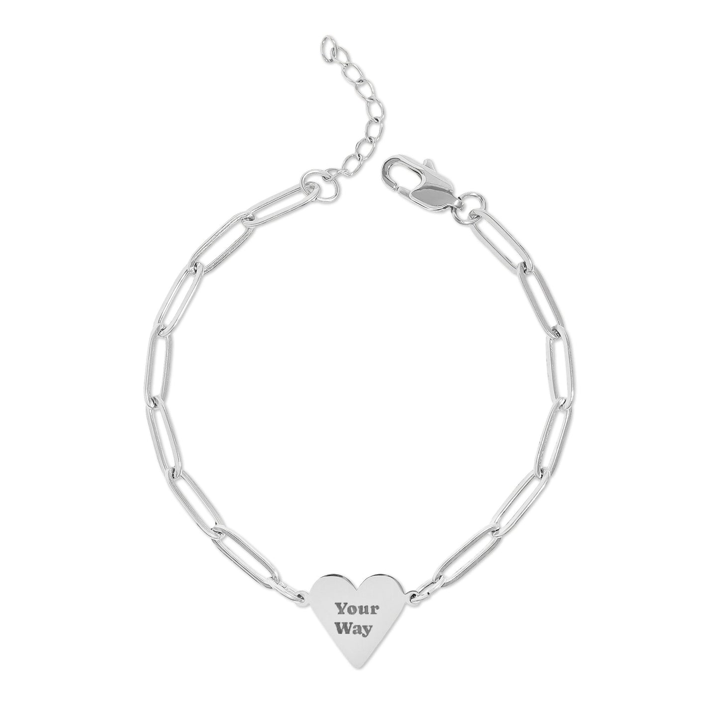 Engravable Paperclip Heart Bracelet | Personalized Name or Message