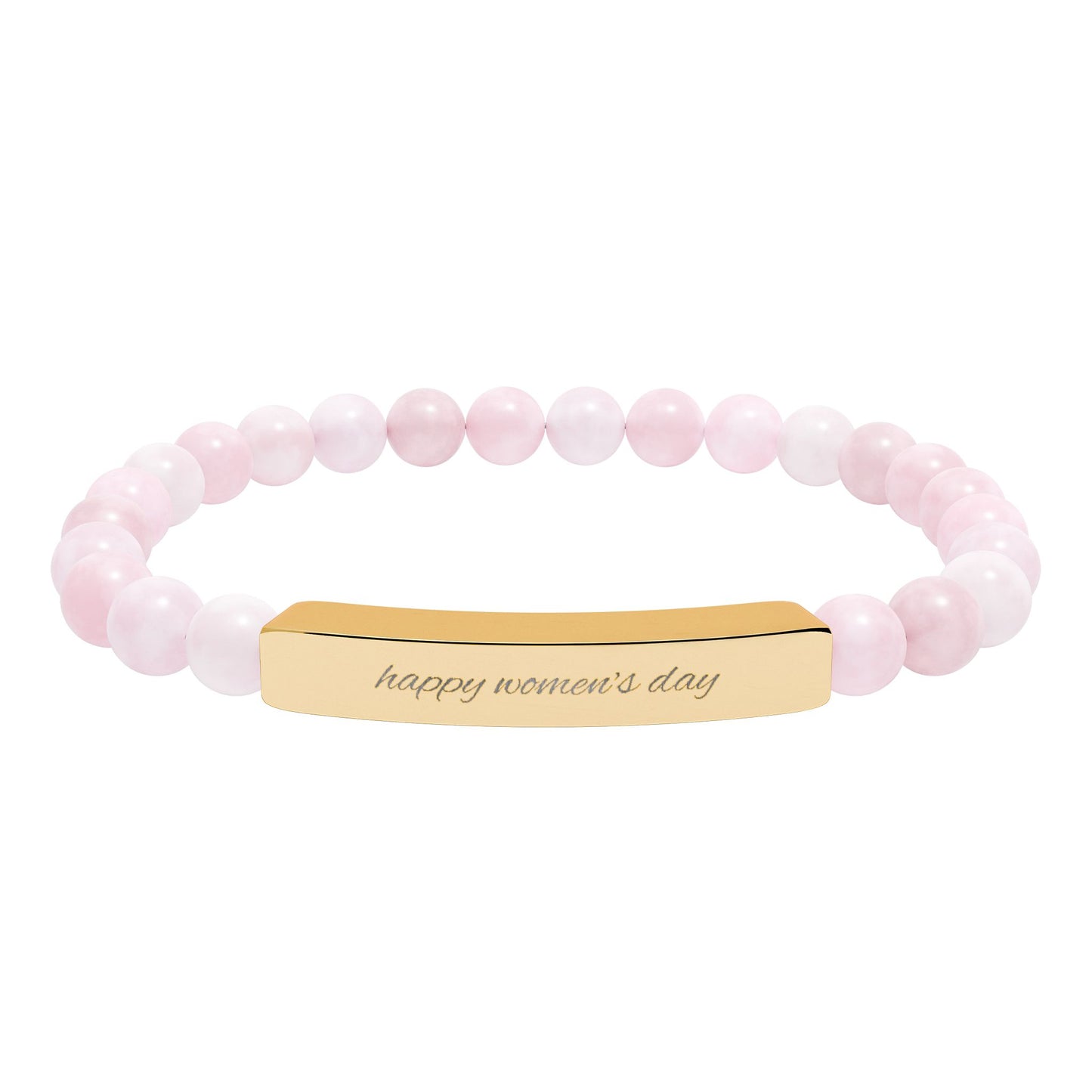 Engravable Natural Stone Bead Bracelet