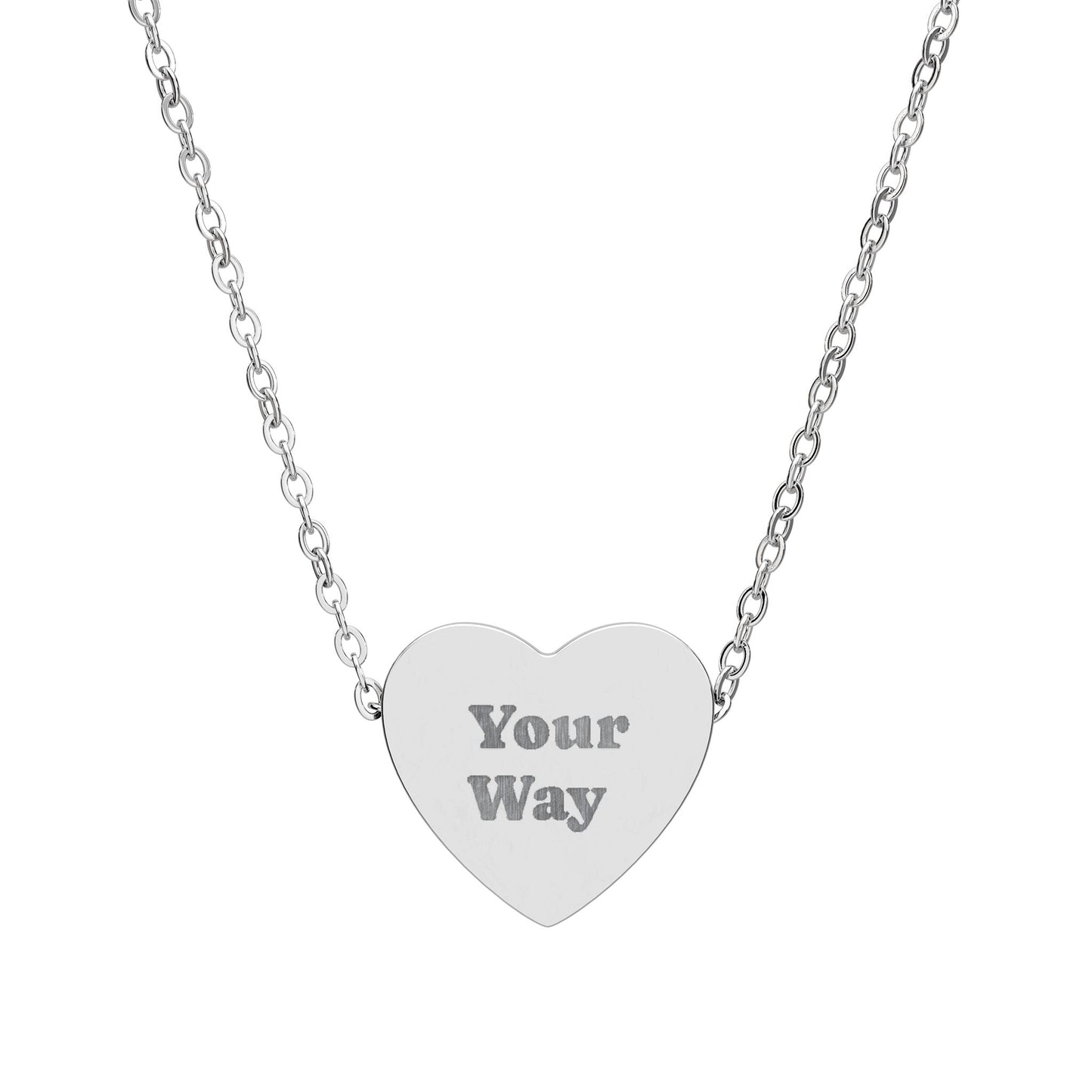 Engravable Heart Necklace | Personalized "Your Way" Pendant
