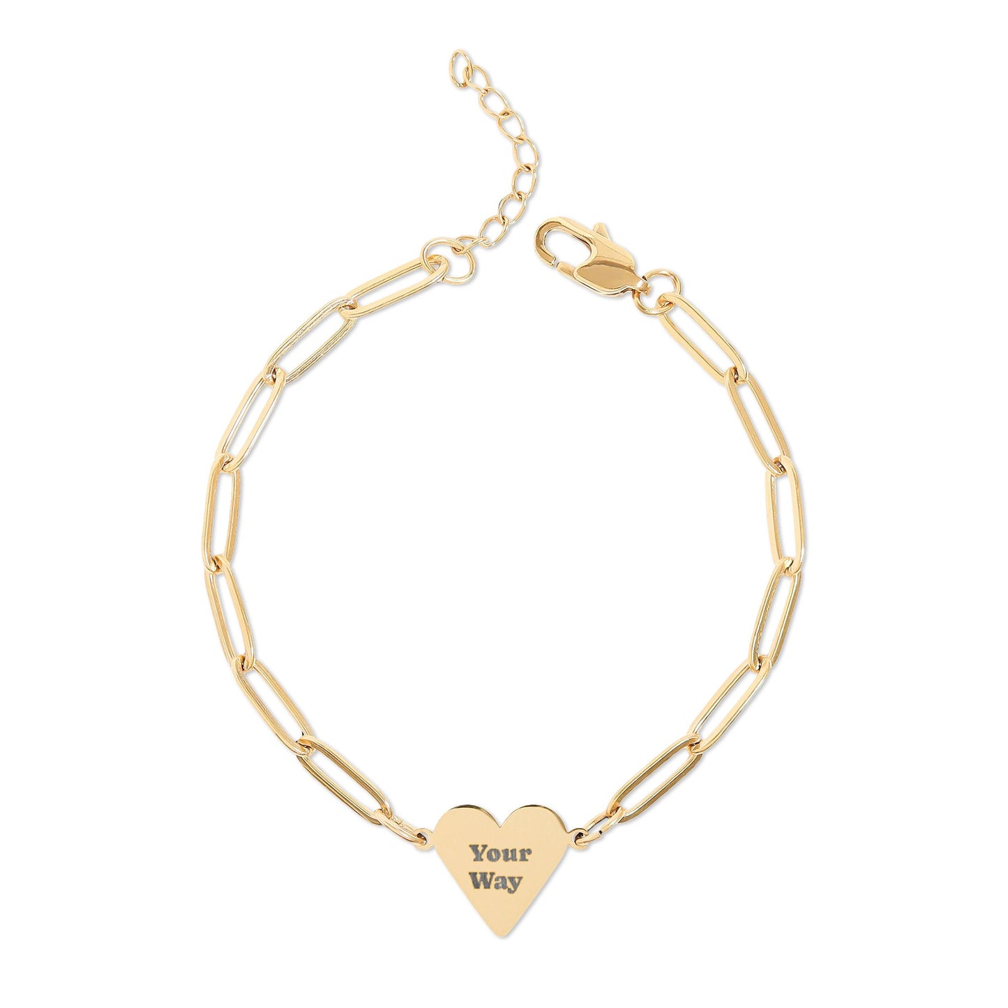 Engravable Paperclip Heart Bracelet | Personalized Name or Message
