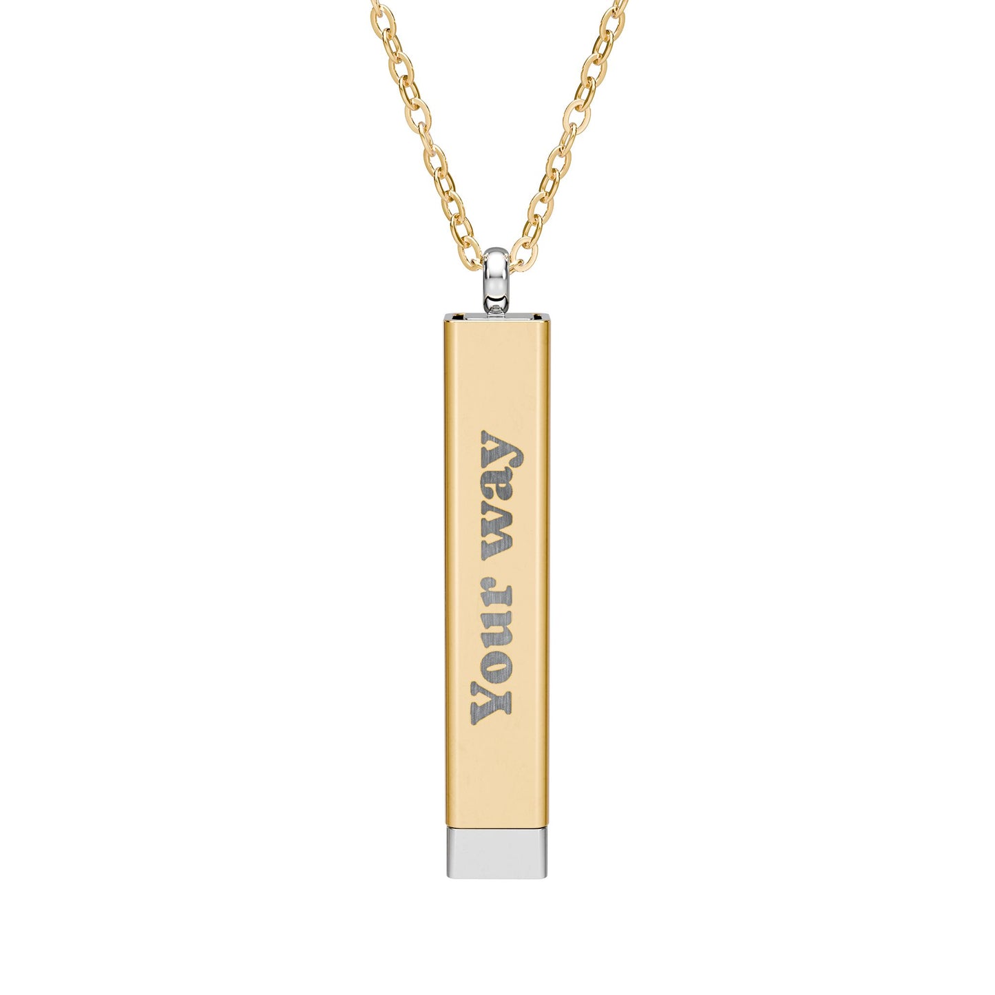 Engravable Sliding Bar Necklace | Hidden Message Personalized Pendant