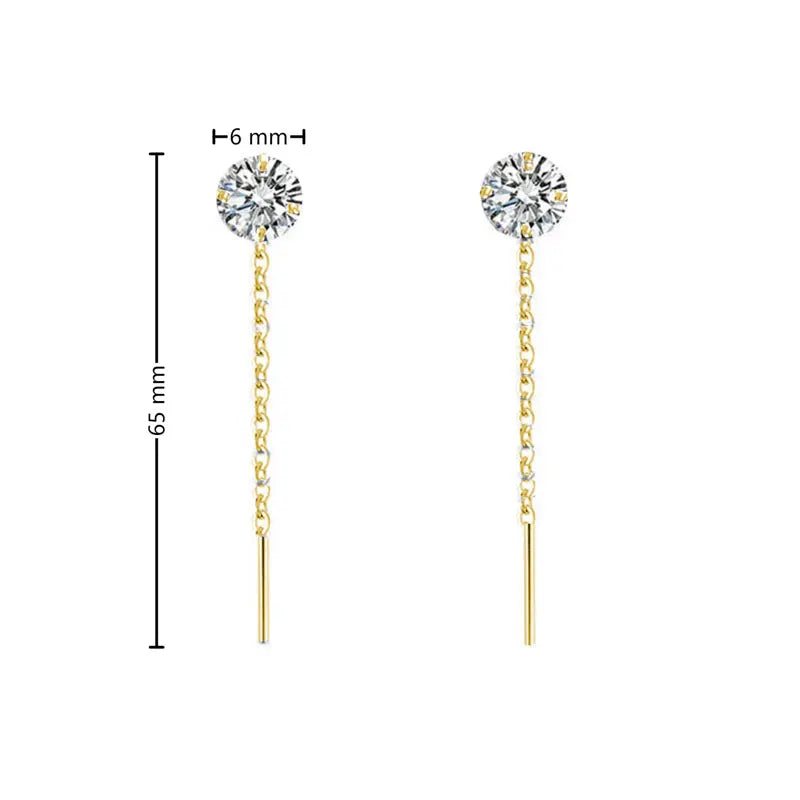 Tassel Zircon Earrings