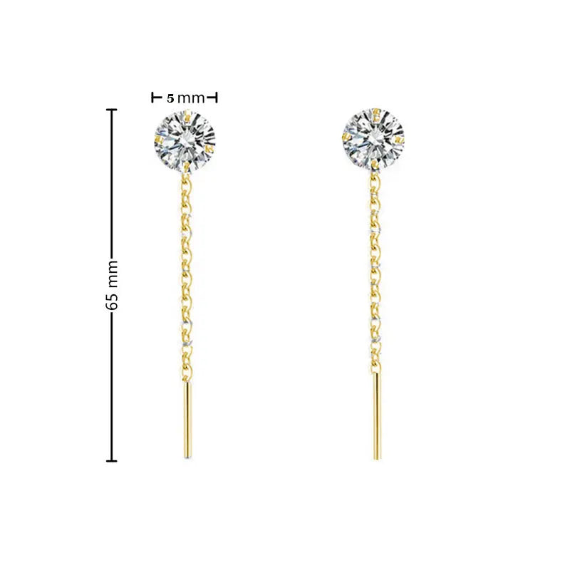 Tassel Zircon Earrings