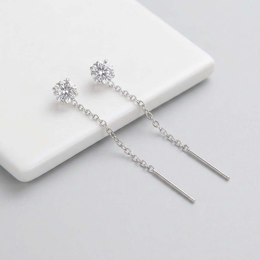 Tassel Zircon Earrings