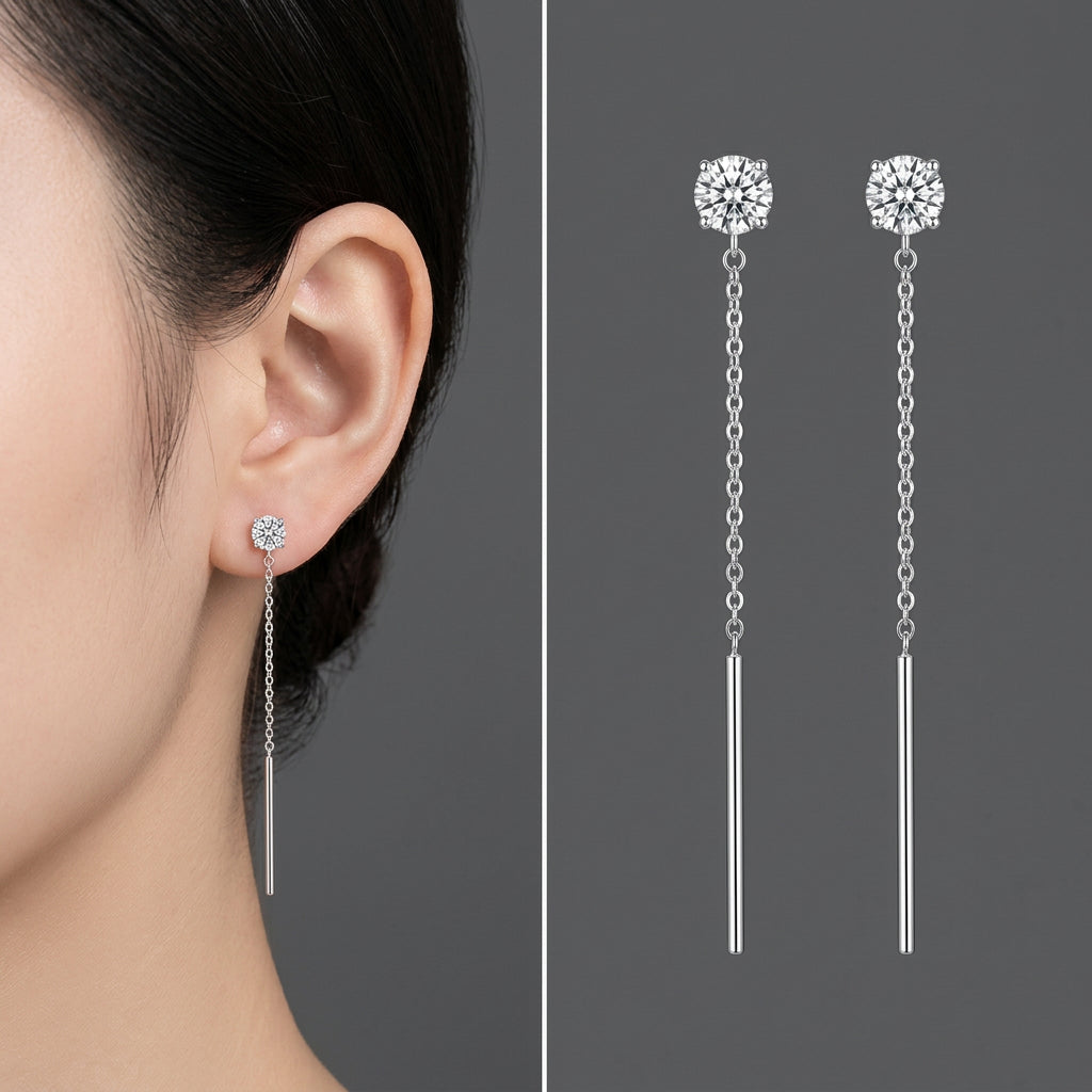 Tassel Zircon Earrings